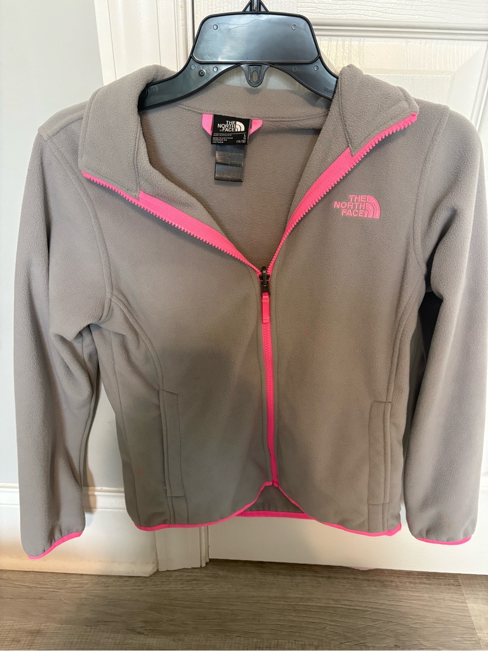 The North Face Women’s Gray Fleece Jacket with Pink Accents